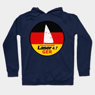 laser class sailboat on flag Germany Hoodie